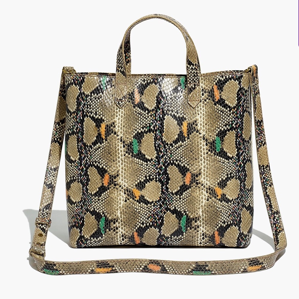 Madewell NWT❗️The Zip-Top Small Transport Crossbody: Snake Embossed - Picture 8 of 10